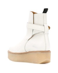 Bottines en cuir blanches Flamingo's