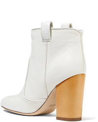 Bottines en cuir blanches Laurence Dacade