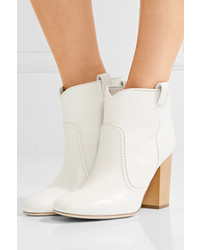 Bottines en cuir blanches Laurence Dacade