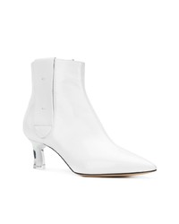 Bottines en cuir blanches Casadei