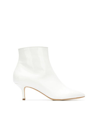 Bottines en cuir blanches Polly Plume