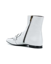 Bottines en cuir blanches Tomas Maier