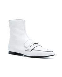 Bottines en cuir blanches Tomas Maier