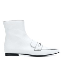 Bottines en cuir blanches Tomas Maier