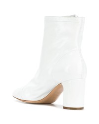 Bottines en cuir blanches Casadei