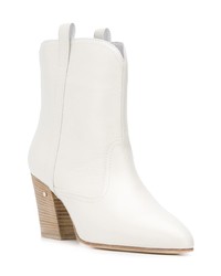 Bottines en cuir blanches Laurence Dacade