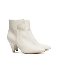 Bottines en cuir blanches Laurence Dacade