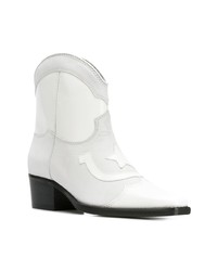 Bottines en cuir blanches Ganni