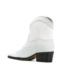 Bottines en cuir blanches Ganni