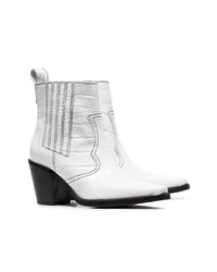 Bottines en cuir blanches Ganni