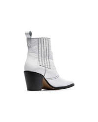 Bottines en cuir blanches Ganni