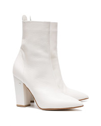 Bottines en cuir blanches Laurence Dacade