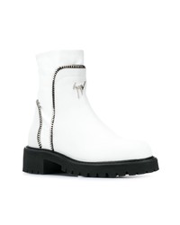 Bottines en cuir blanches Giuseppe Zanotti Design