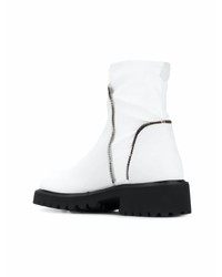 Bottines en cuir blanches Giuseppe Zanotti Design