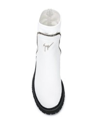 Bottines en cuir blanches Giuseppe Zanotti Design