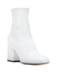 Bottines en cuir blanches Laurence Dacade