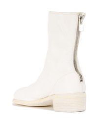 Bottines en cuir blanches Guidi