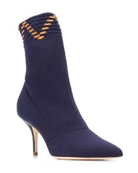 Bottines en cuir bleu marine MALONE SOULIERS BY ROY LUWOLT