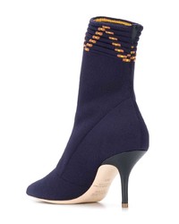 Bottines en cuir bleu marine MALONE SOULIERS BY ROY LUWOLT