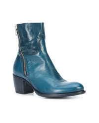 Bottines en cuir bleu marine Rocco P.