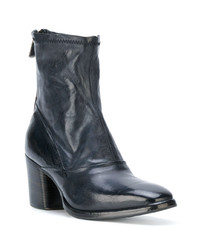 Bottines en cuir bleu marine Alberto Fasciani