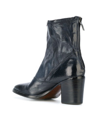 Bottines en cuir bleu marine Alberto Fasciani