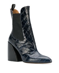 Bottines en cuir bleu marine Chloé