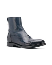 Bottines en cuir bleu marine Alberto Fasciani