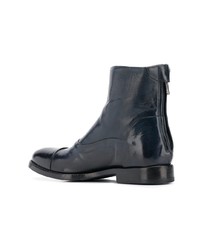 Bottines en cuir bleu marine Alberto Fasciani