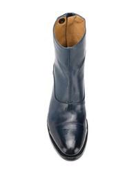 Bottines en cuir bleu marine Alberto Fasciani