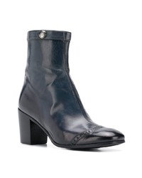 Bottines en cuir bleu marine Alberto Fasciani