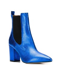 Bottines en cuir bleues Paris Texas