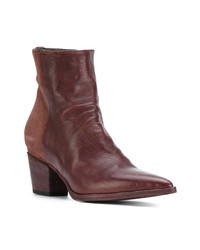 Bottines en cuir bordeaux Officine Creative