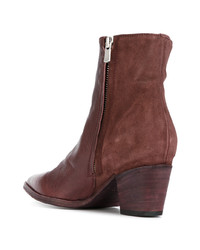 Bottines en cuir bordeaux Officine Creative