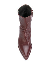 Bottines en cuir bordeaux Officine Creative