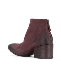 Bottines en cuir bordeaux Marsèll