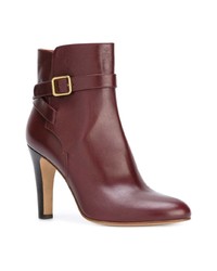 Bottines en cuir bordeaux Michel Vivien