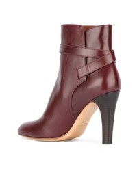 Bottines en cuir bordeaux Michel Vivien