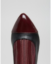 Bottines en cuir bordeaux