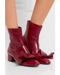 Bottines en cuir bordeaux No.21