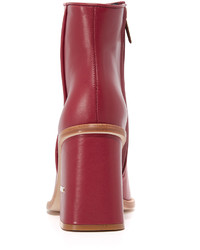 Bottines en cuir bordeaux Tibi