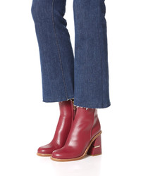 Bottines en cuir bordeaux Tibi