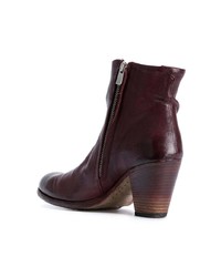 Bottines en cuir bordeaux Officine Creative