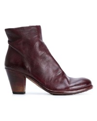 Bottines en cuir bordeaux Officine Creative