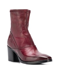 Bottines en cuir bordeaux Alberto Fasciani