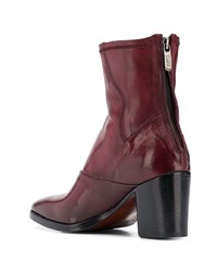 Bottines en cuir bordeaux Alberto Fasciani