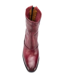 Bottines en cuir bordeaux Alberto Fasciani