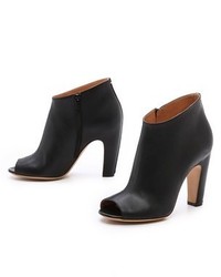 Bottines en cuir découpées noires