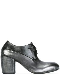 Bottines en cuir épaisses gris foncé