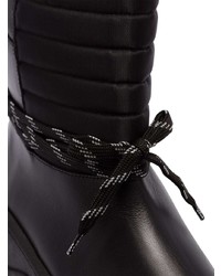 Bottines en cuir épaisses noires Ganni